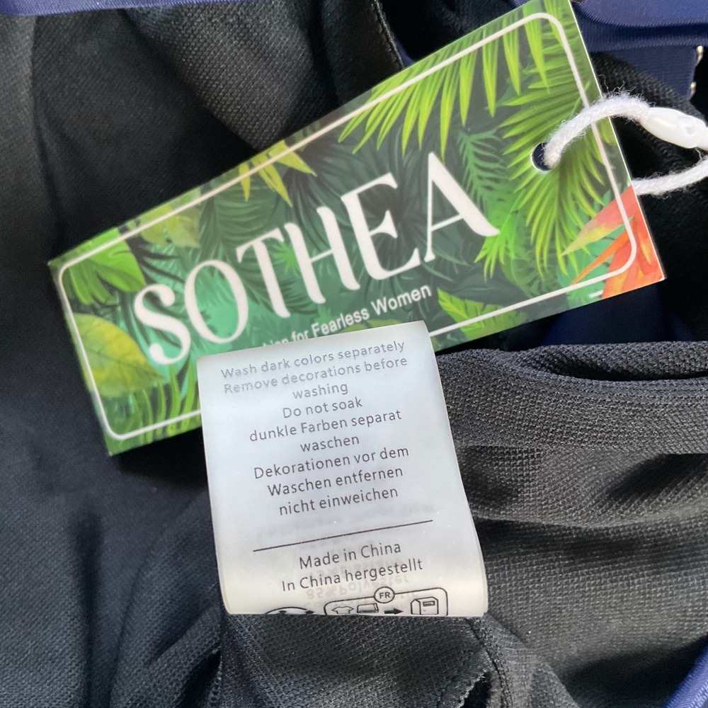 Sothea Navy Blue High Neck Tankini Top Mesh Trim Plus Size 20W NWT‎ Minimalist - Picture 7 of 7
